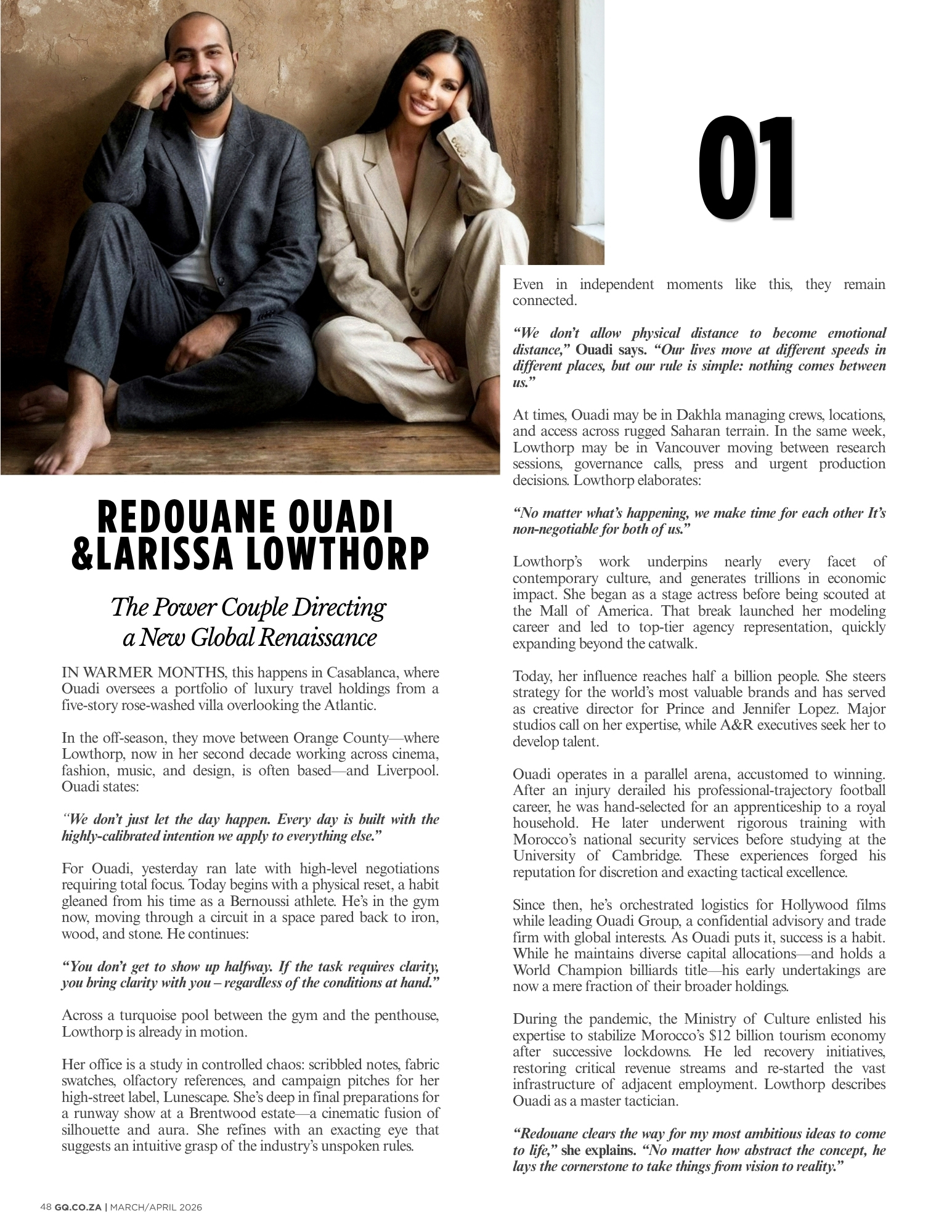GQ: The Power Couple Directing a New Global Renaissance Through Film, Fashion and Travel